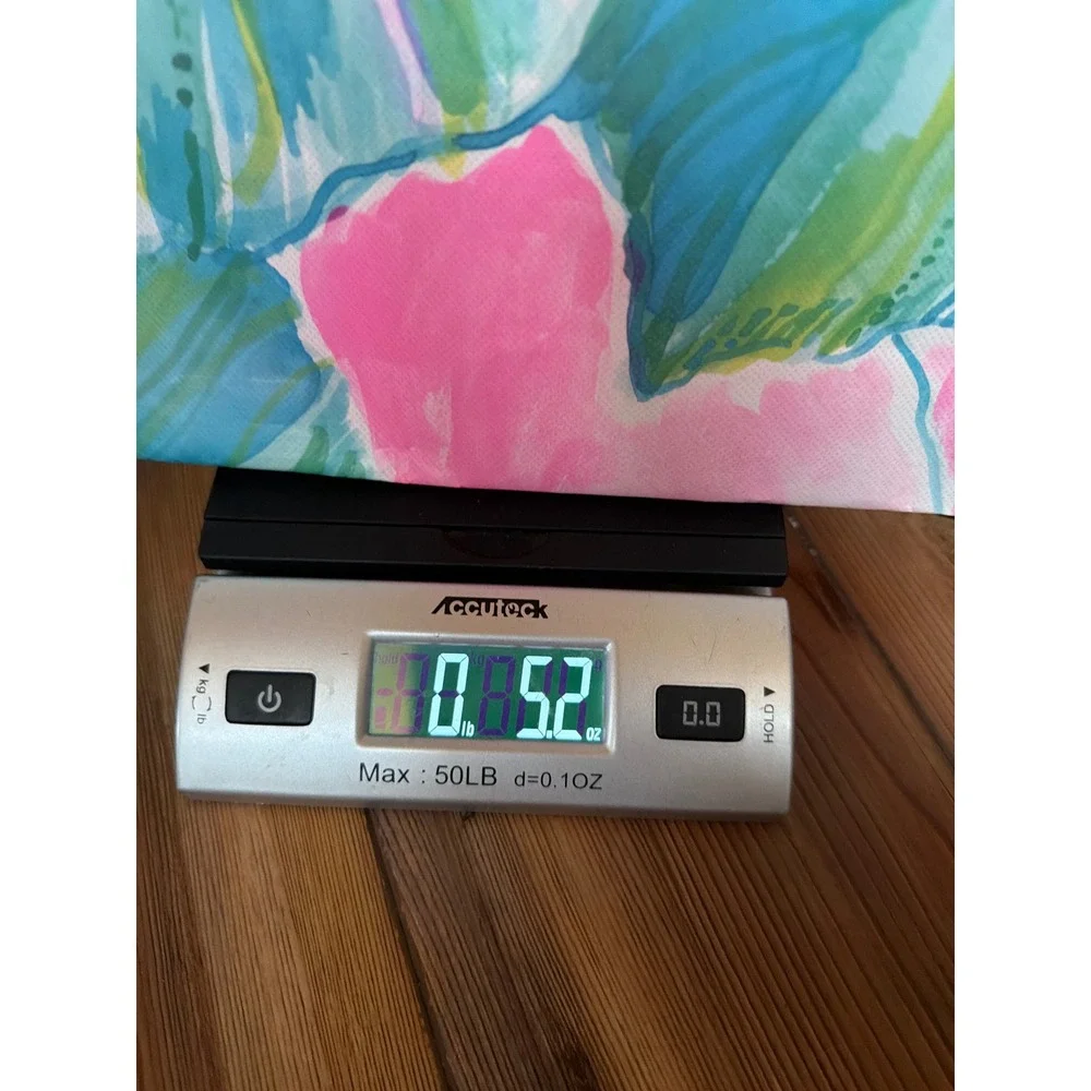 Lilly Pulitzer Reusable Shopping Tote Bag Pink Green Tropical Palm Leaf Large